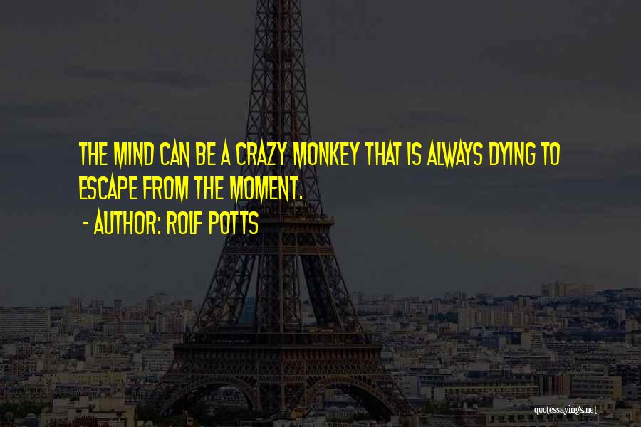 Rolf Potts Quotes: The Mind Can Be A Crazy Monkey That Is Always Dying To Escape From The Moment.