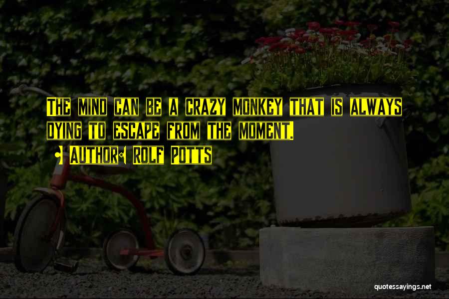 Rolf Potts Quotes: The Mind Can Be A Crazy Monkey That Is Always Dying To Escape From The Moment.