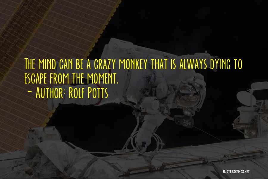 Rolf Potts Quotes: The Mind Can Be A Crazy Monkey That Is Always Dying To Escape From The Moment.