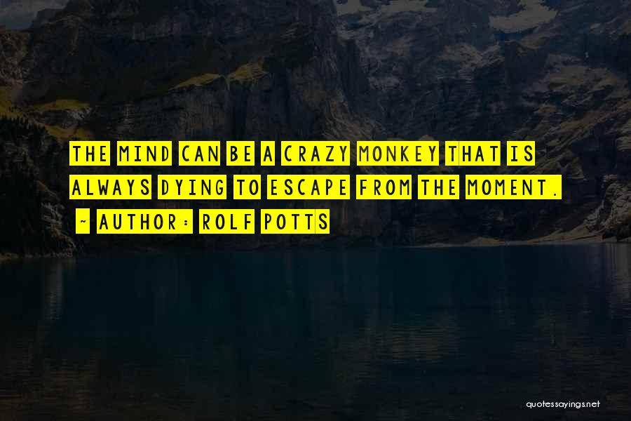 Rolf Potts Quotes: The Mind Can Be A Crazy Monkey That Is Always Dying To Escape From The Moment.