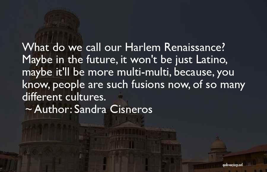 Sandra Cisneros Quotes: What Do We Call Our Harlem Renaissance? Maybe In The Future, It Won't Be Just Latino, Maybe It'll Be More