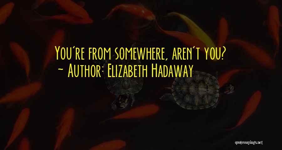 Elizabeth Hadaway Quotes: You're From Somewhere, Aren't You?