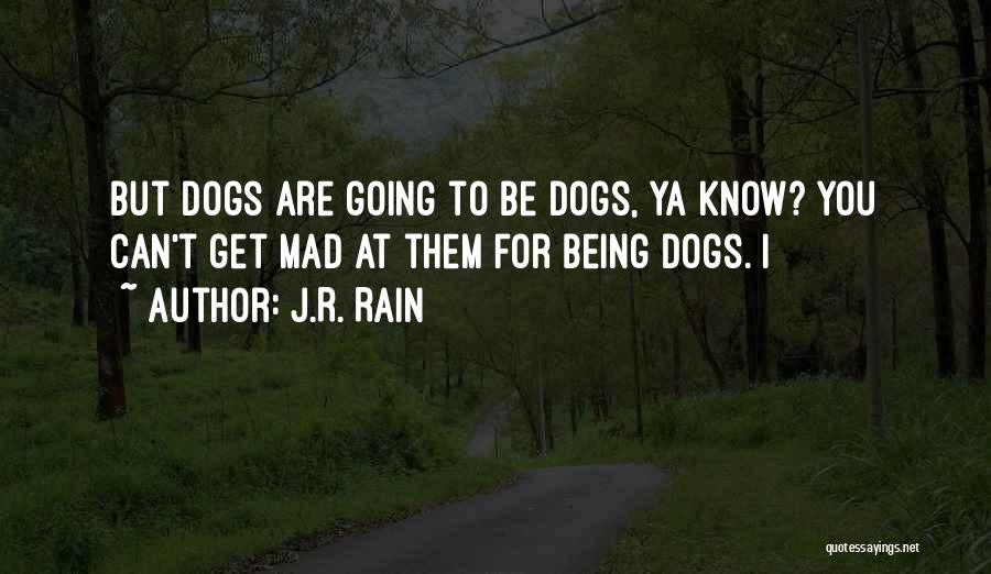 J.R. Rain Quotes: But Dogs Are Going To Be Dogs, Ya Know? You Can't Get Mad At Them For Being Dogs. I