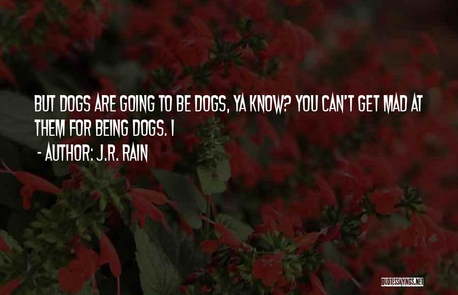 J.R. Rain Quotes: But Dogs Are Going To Be Dogs, Ya Know? You Can't Get Mad At Them For Being Dogs. I