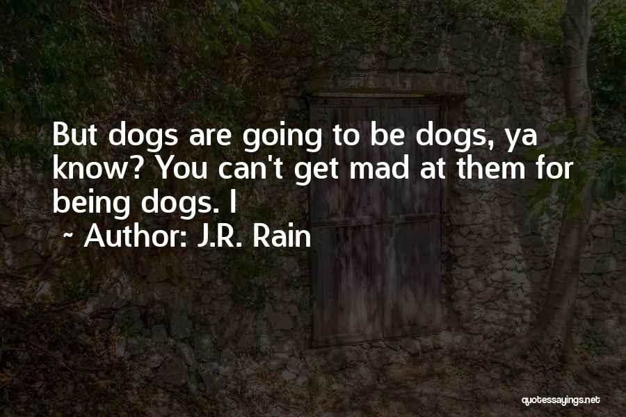 J.R. Rain Quotes: But Dogs Are Going To Be Dogs, Ya Know? You Can't Get Mad At Them For Being Dogs. I