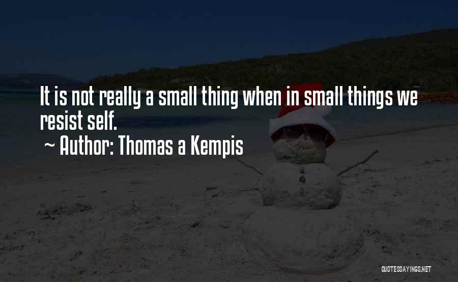 Thomas A Kempis Quotes: It Is Not Really A Small Thing When In Small Things We Resist Self.