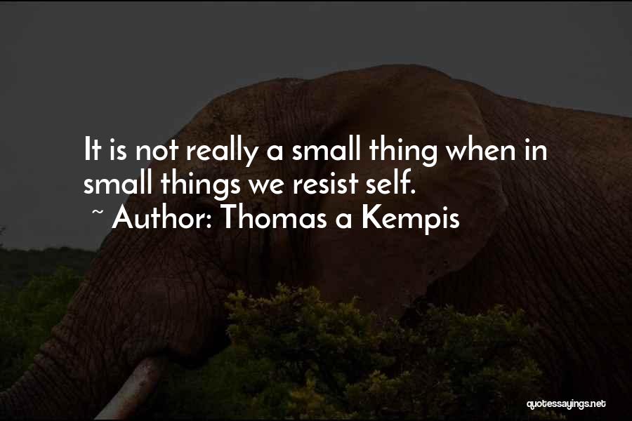 Thomas A Kempis Quotes: It Is Not Really A Small Thing When In Small Things We Resist Self.