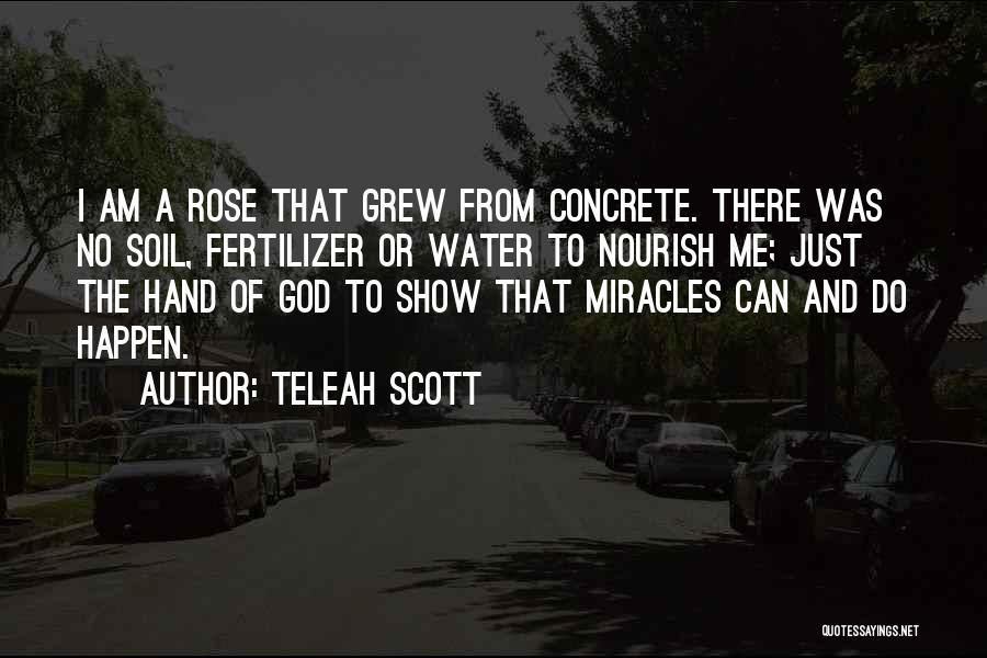 Teleah Scott Quotes: I Am A Rose That Grew From Concrete. There Was No Soil, Fertilizer Or Water To Nourish Me; Just The