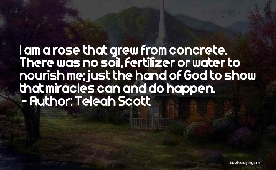 Teleah Scott Quotes: I Am A Rose That Grew From Concrete. There Was No Soil, Fertilizer Or Water To Nourish Me; Just The