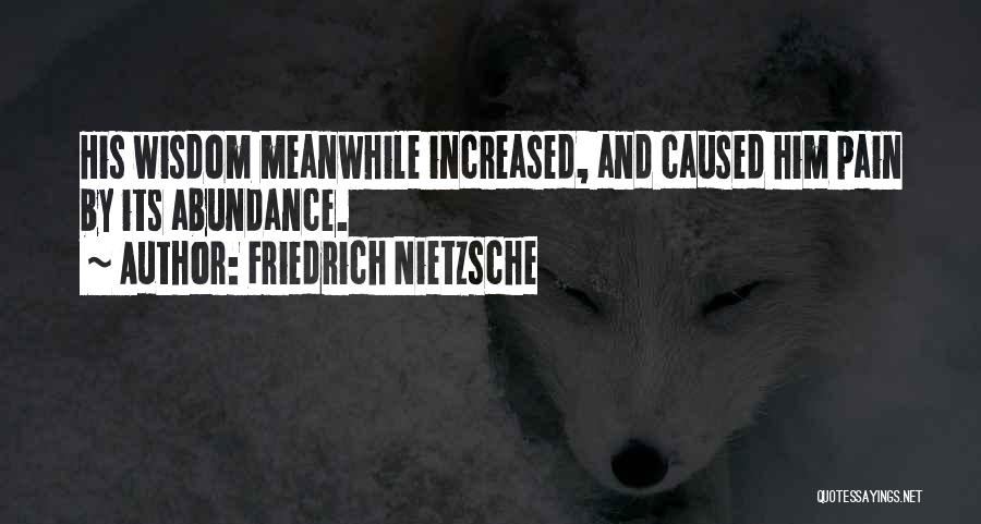 Friedrich Nietzsche Quotes: His Wisdom Meanwhile Increased, And Caused Him Pain By Its Abundance.
