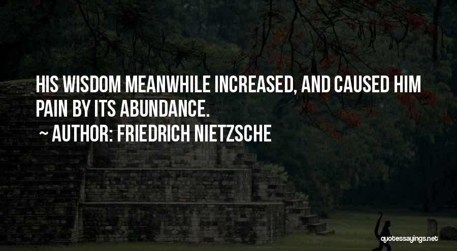 Friedrich Nietzsche Quotes: His Wisdom Meanwhile Increased, And Caused Him Pain By Its Abundance.