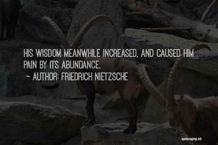 Friedrich Nietzsche Quotes: His Wisdom Meanwhile Increased, And Caused Him Pain By Its Abundance.