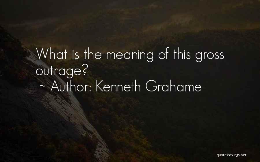 Kenneth Grahame Quotes: What Is The Meaning Of This Gross Outrage?