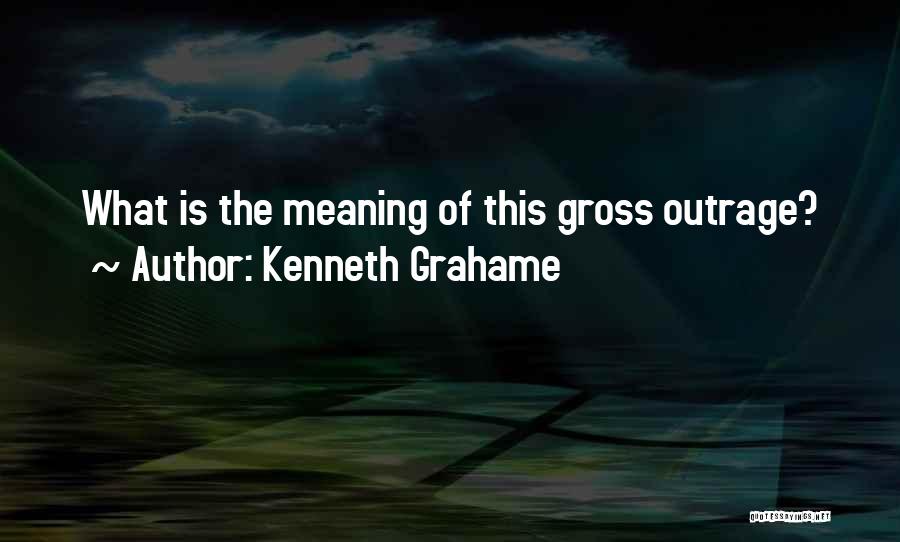 Kenneth Grahame Quotes: What Is The Meaning Of This Gross Outrage?