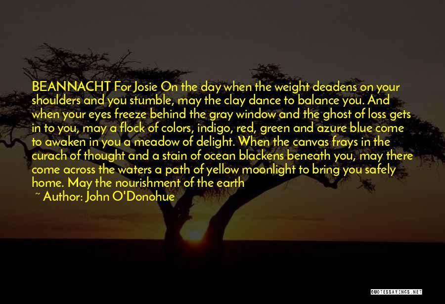 John O'Donohue Quotes: Beannacht For Josie On The Day When The Weight Deadens On Your Shoulders And You Stumble, May The Clay Dance