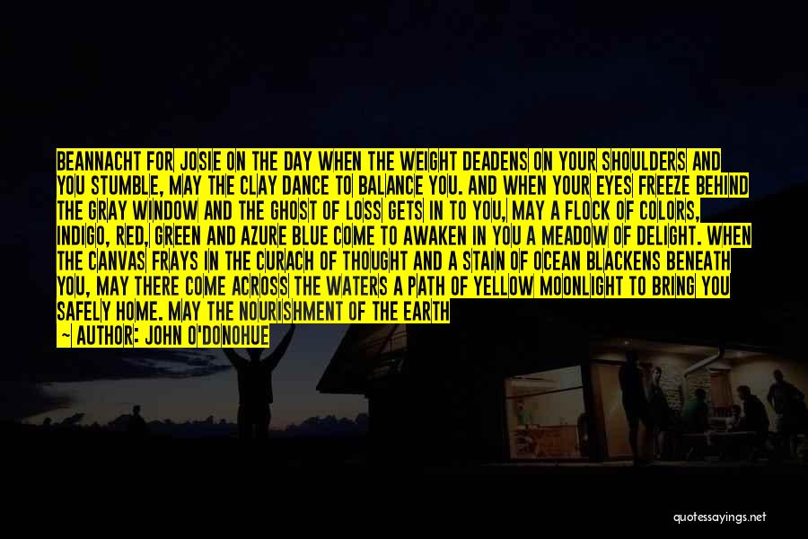 John O'Donohue Quotes: Beannacht For Josie On The Day When The Weight Deadens On Your Shoulders And You Stumble, May The Clay Dance