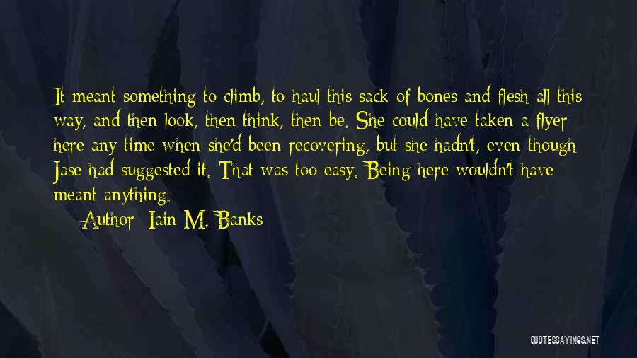 Iain M. Banks Quotes: It Meant Something To Climb, To Haul This Sack Of Bones And Flesh All This Way, And Then Look, Then