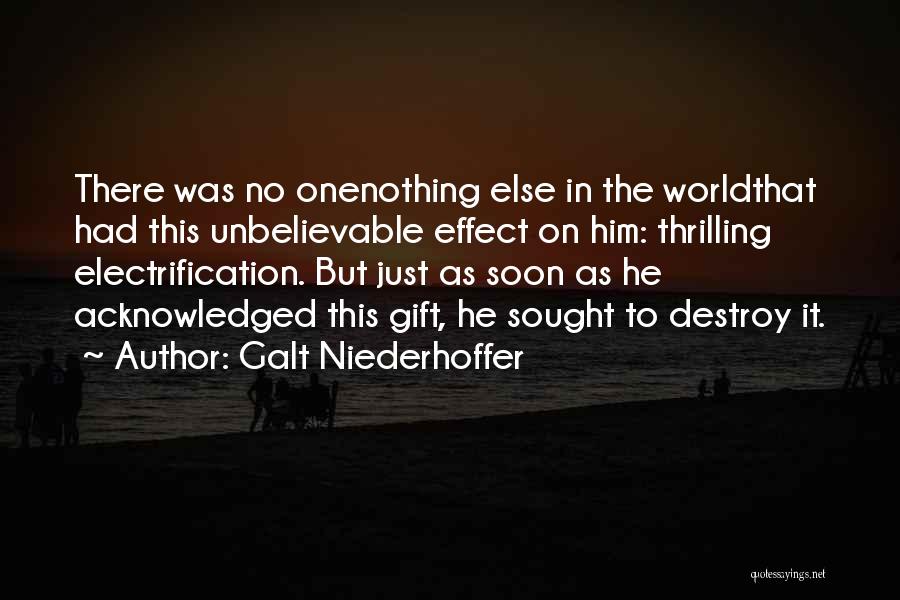 Galt Niederhoffer Quotes: There Was No Onenothing Else In The Worldthat Had This Unbelievable Effect On Him: Thrilling Electrification. But Just As Soon