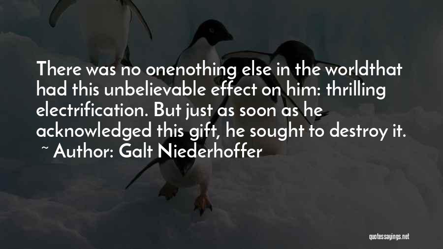 Galt Niederhoffer Quotes: There Was No Onenothing Else In The Worldthat Had This Unbelievable Effect On Him: Thrilling Electrification. But Just As Soon