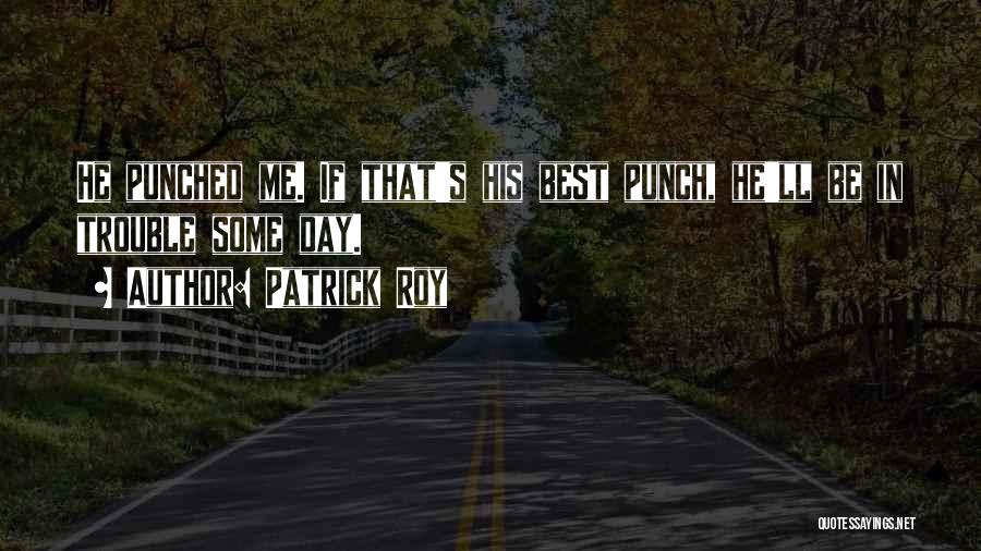 Patrick Roy Quotes: He Punched Me. If That's His Best Punch, He'll Be In Trouble Some Day.