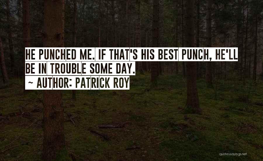 Patrick Roy Quotes: He Punched Me. If That's His Best Punch, He'll Be In Trouble Some Day.
