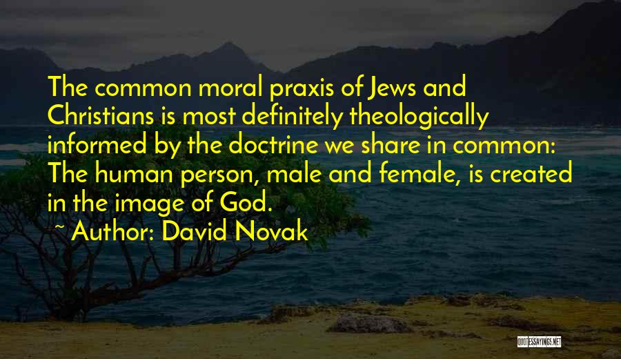 David Novak Quotes: The Common Moral Praxis Of Jews And Christians Is Most Definitely Theologically Informed By The Doctrine We Share In Common: