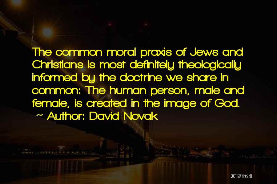 David Novak Quotes: The Common Moral Praxis Of Jews And Christians Is Most Definitely Theologically Informed By The Doctrine We Share In Common: