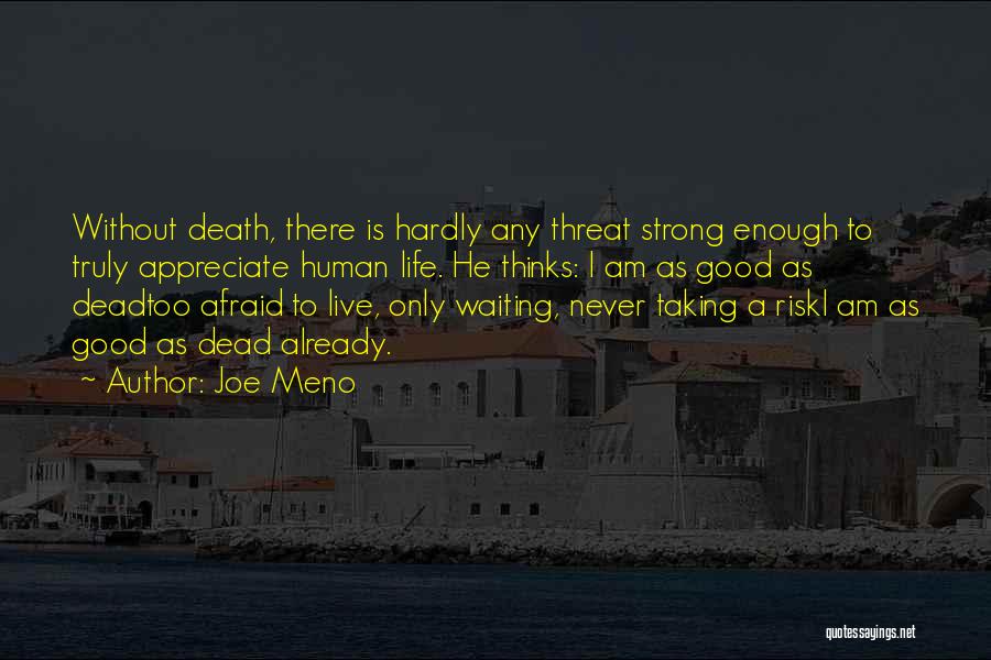 Joe Meno Quotes: Without Death, There Is Hardly Any Threat Strong Enough To Truly Appreciate Human Life. He Thinks: I Am As Good