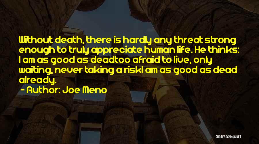 Joe Meno Quotes: Without Death, There Is Hardly Any Threat Strong Enough To Truly Appreciate Human Life. He Thinks: I Am As Good