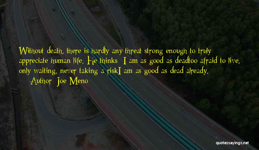 Joe Meno Quotes: Without Death, There Is Hardly Any Threat Strong Enough To Truly Appreciate Human Life. He Thinks: I Am As Good