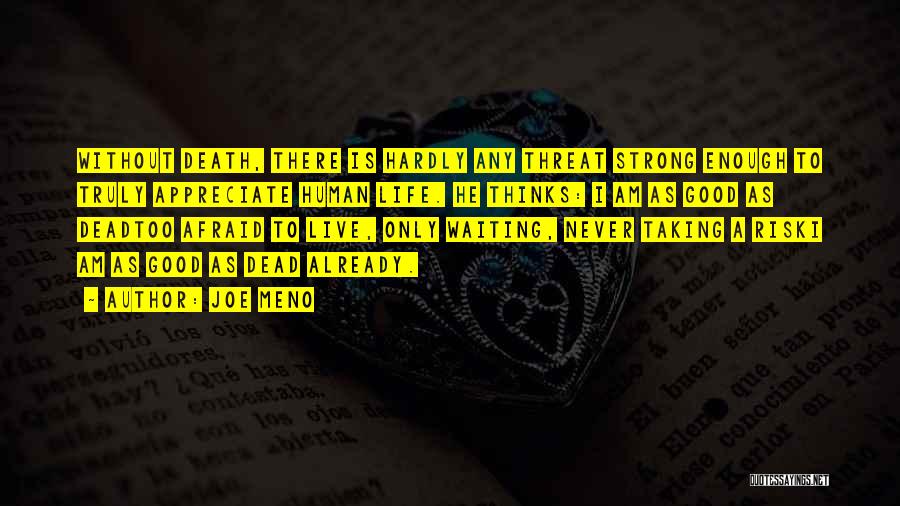 Joe Meno Quotes: Without Death, There Is Hardly Any Threat Strong Enough To Truly Appreciate Human Life. He Thinks: I Am As Good
