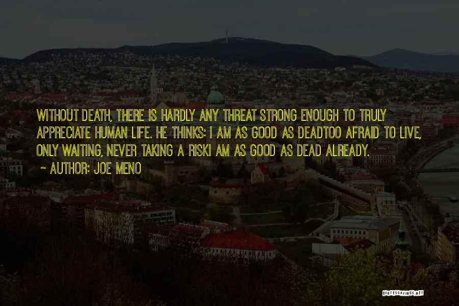 Joe Meno Quotes: Without Death, There Is Hardly Any Threat Strong Enough To Truly Appreciate Human Life. He Thinks: I Am As Good