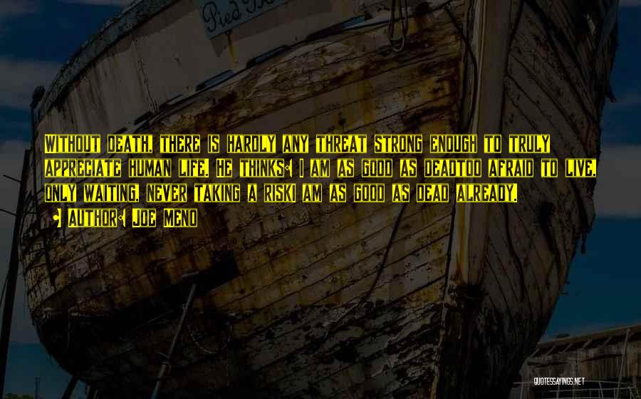 Joe Meno Quotes: Without Death, There Is Hardly Any Threat Strong Enough To Truly Appreciate Human Life. He Thinks: I Am As Good