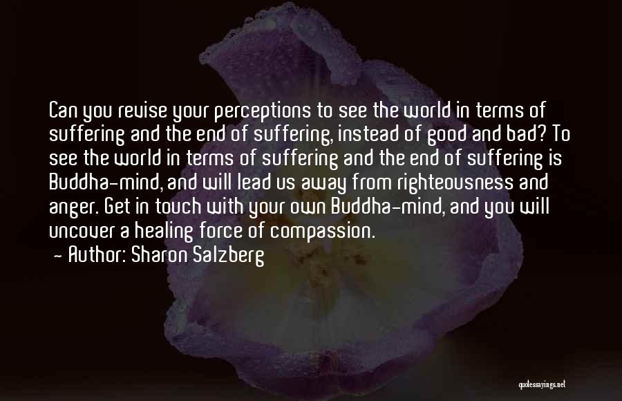 Sharon Salzberg Quotes: Can You Revise Your Perceptions To See The World In Terms Of Suffering And The End Of Suffering, Instead Of