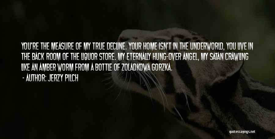 Jerzy Pilch Quotes: You're The Measure Of My True Decline. Your Home Isn't In The Underworld, You Live In The Back Room Of