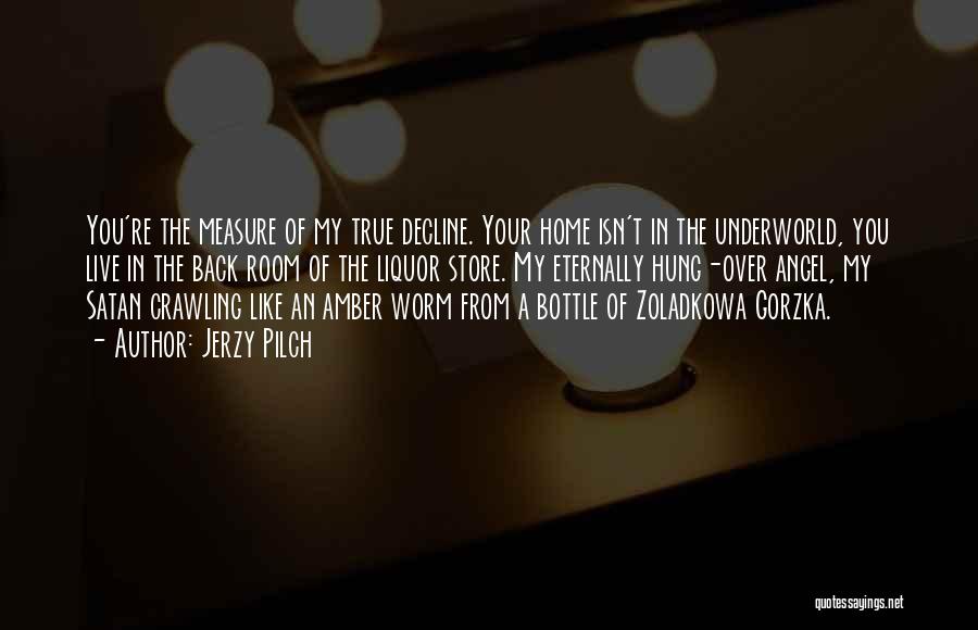 Jerzy Pilch Quotes: You're The Measure Of My True Decline. Your Home Isn't In The Underworld, You Live In The Back Room Of