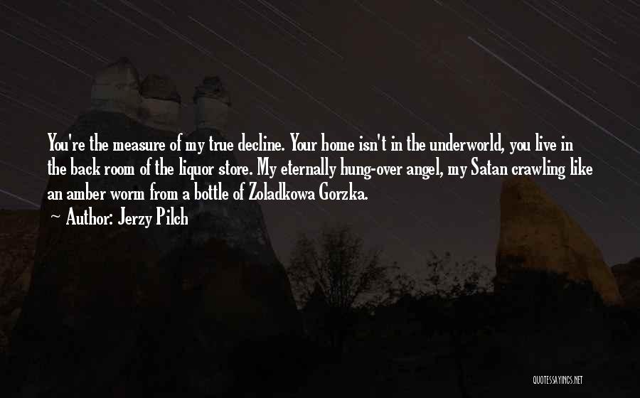 Jerzy Pilch Quotes: You're The Measure Of My True Decline. Your Home Isn't In The Underworld, You Live In The Back Room Of