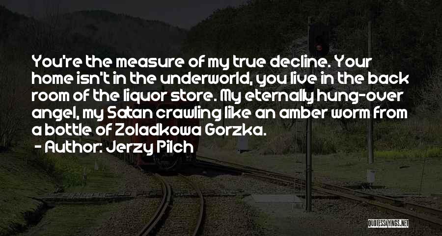 Jerzy Pilch Quotes: You're The Measure Of My True Decline. Your Home Isn't In The Underworld, You Live In The Back Room Of