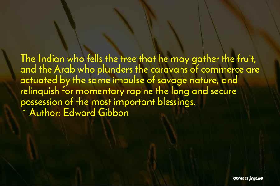 Edward Gibbon Quotes: The Indian Who Fells The Tree That He May Gather The Fruit, And The Arab Who Plunders The Caravans Of