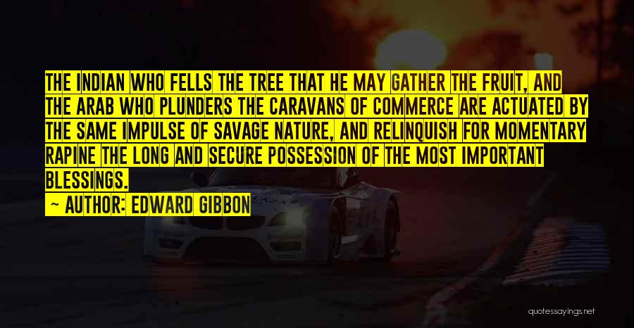 Edward Gibbon Quotes: The Indian Who Fells The Tree That He May Gather The Fruit, And The Arab Who Plunders The Caravans Of
