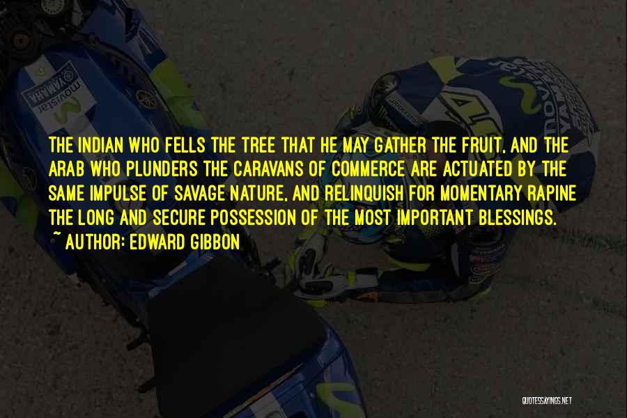 Edward Gibbon Quotes: The Indian Who Fells The Tree That He May Gather The Fruit, And The Arab Who Plunders The Caravans Of