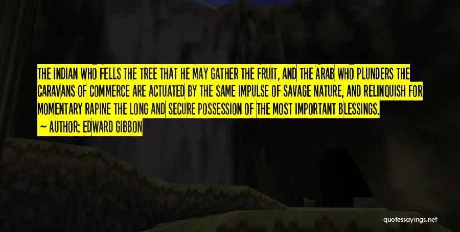 Edward Gibbon Quotes: The Indian Who Fells The Tree That He May Gather The Fruit, And The Arab Who Plunders The Caravans Of
