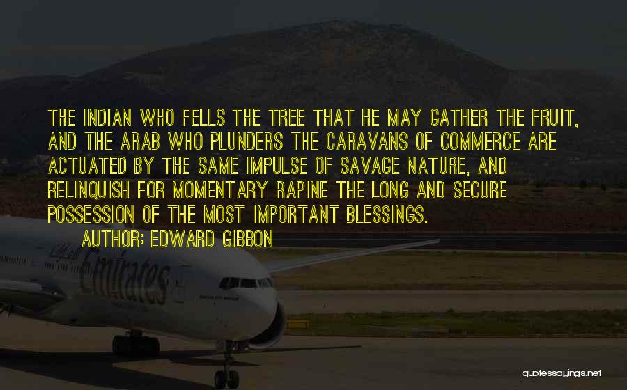 Edward Gibbon Quotes: The Indian Who Fells The Tree That He May Gather The Fruit, And The Arab Who Plunders The Caravans Of