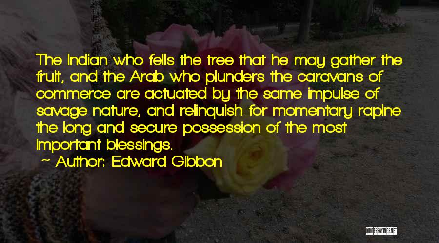 Edward Gibbon Quotes: The Indian Who Fells The Tree That He May Gather The Fruit, And The Arab Who Plunders The Caravans Of