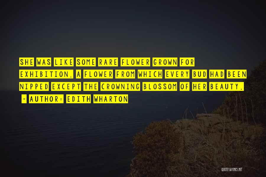 Edith Wharton Quotes: She Was Like Some Rare Flower Grown For Exhibition, A Flower From Which Every Bud Had Been Nipped Except The