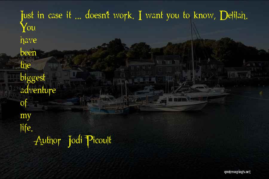 Jodi Picoult Quotes: Just In Case It ... Doesn't Work. I Want You To Know, Delilah. You Have Been The Biggest Adventure Of