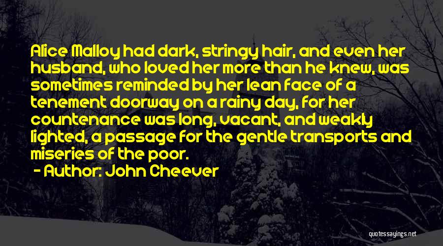 John Cheever Quotes: Alice Malloy Had Dark, Stringy Hair, And Even Her Husband, Who Loved Her More Than He Knew, Was Sometimes Reminded