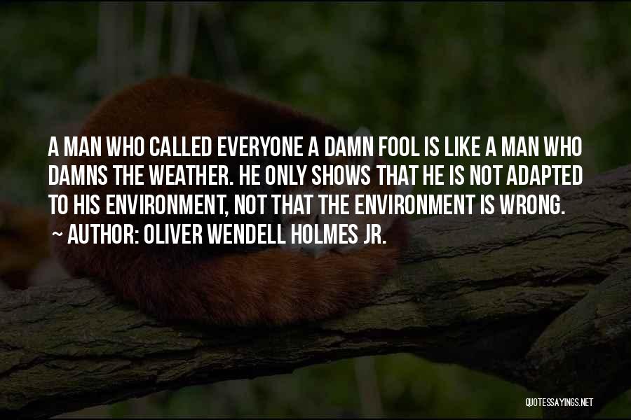 Oliver Wendell Holmes Jr. Quotes: A Man Who Called Everyone A Damn Fool Is Like A Man Who Damns The Weather. He Only Shows That