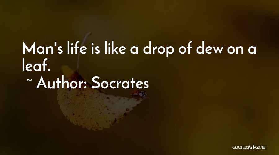 Socrates Quotes: Man's Life Is Like A Drop Of Dew On A Leaf.