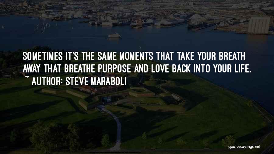 Steve Maraboli Quotes: Sometimes It's The Same Moments That Take Your Breath Away That Breathe Purpose And Love Back Into Your Life.